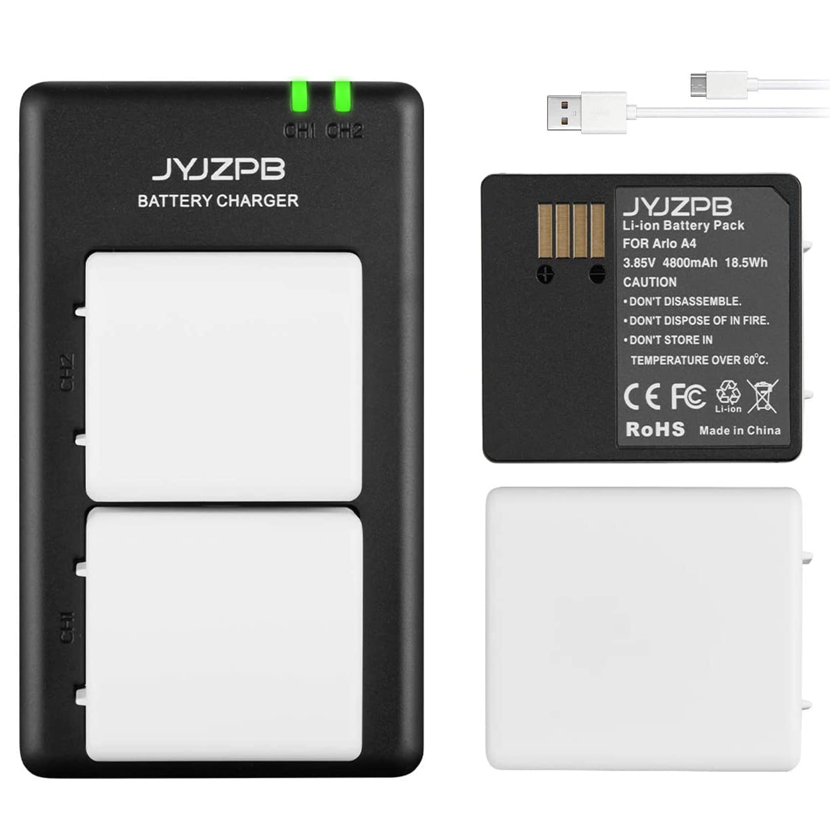 Jyjzpb 2 Pack Replacement Batteries For Arlo Ultra, Ultra 2, Arlo Pro 3 And Pro 4 Camera Vmc4040P With Dual Battery Charger(Not 