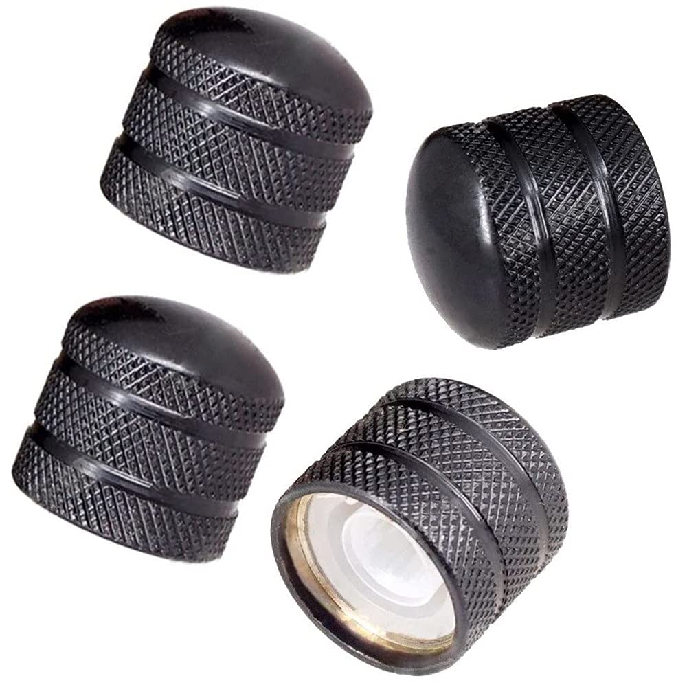 Jd Electric Guitar Bass Dome Knobs Metal Volume Tone Control Knobs Turn Buttons O Ring Pack Of 4 (Black)