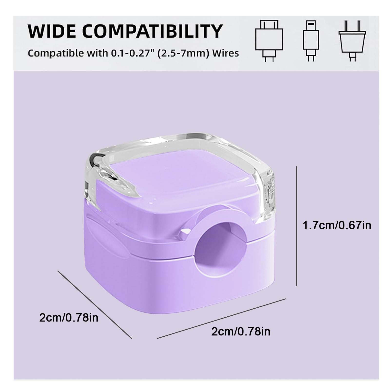 IFNOW Magnetic Cord Holder Cable Organizer Self Adhesive Silicone Purple 6 Pack