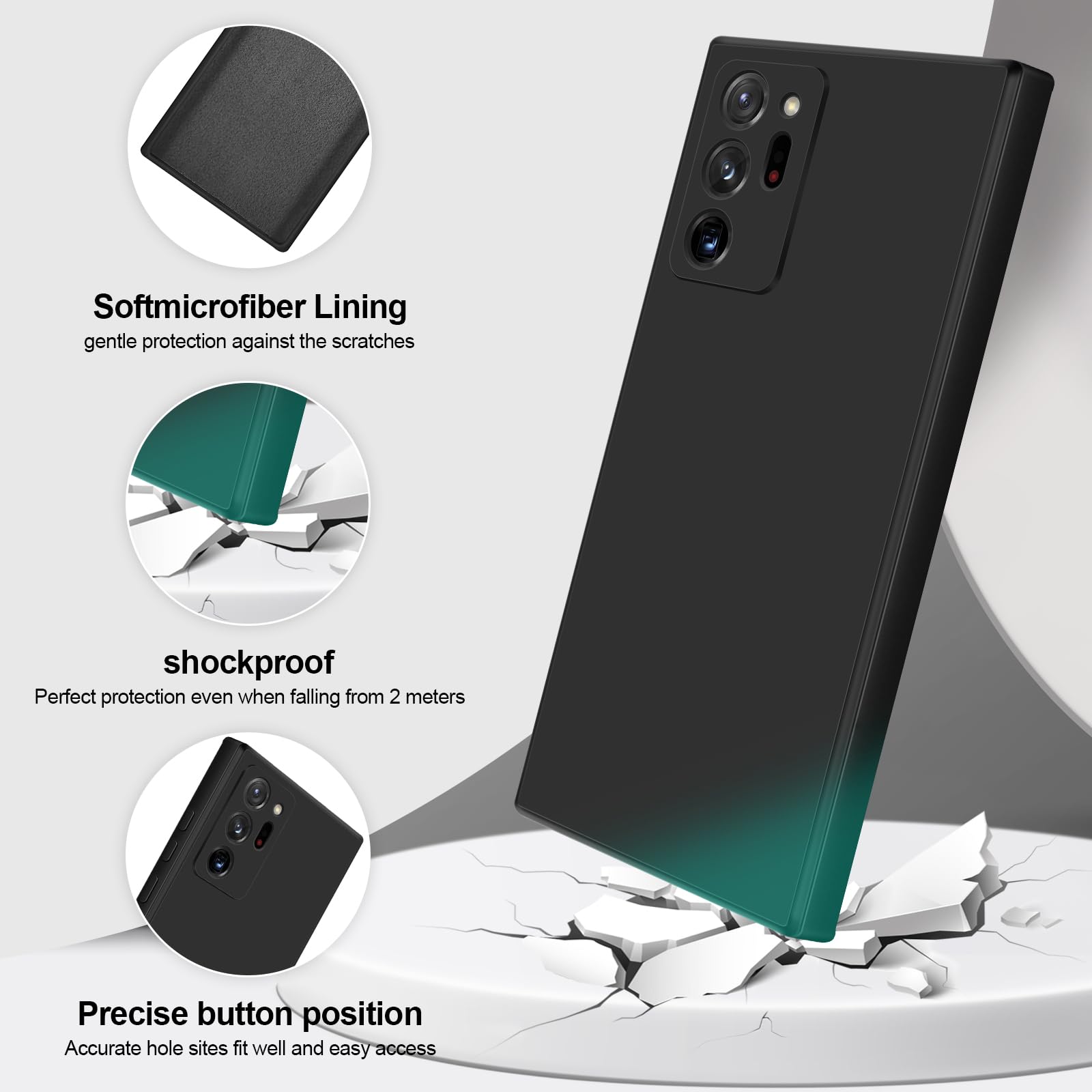 Giiyoon Silicone Case Compatible With Samsung Galaxy Note 20 Ultra, Full Body Silky Soft Touch Phone Case With Camera Protection