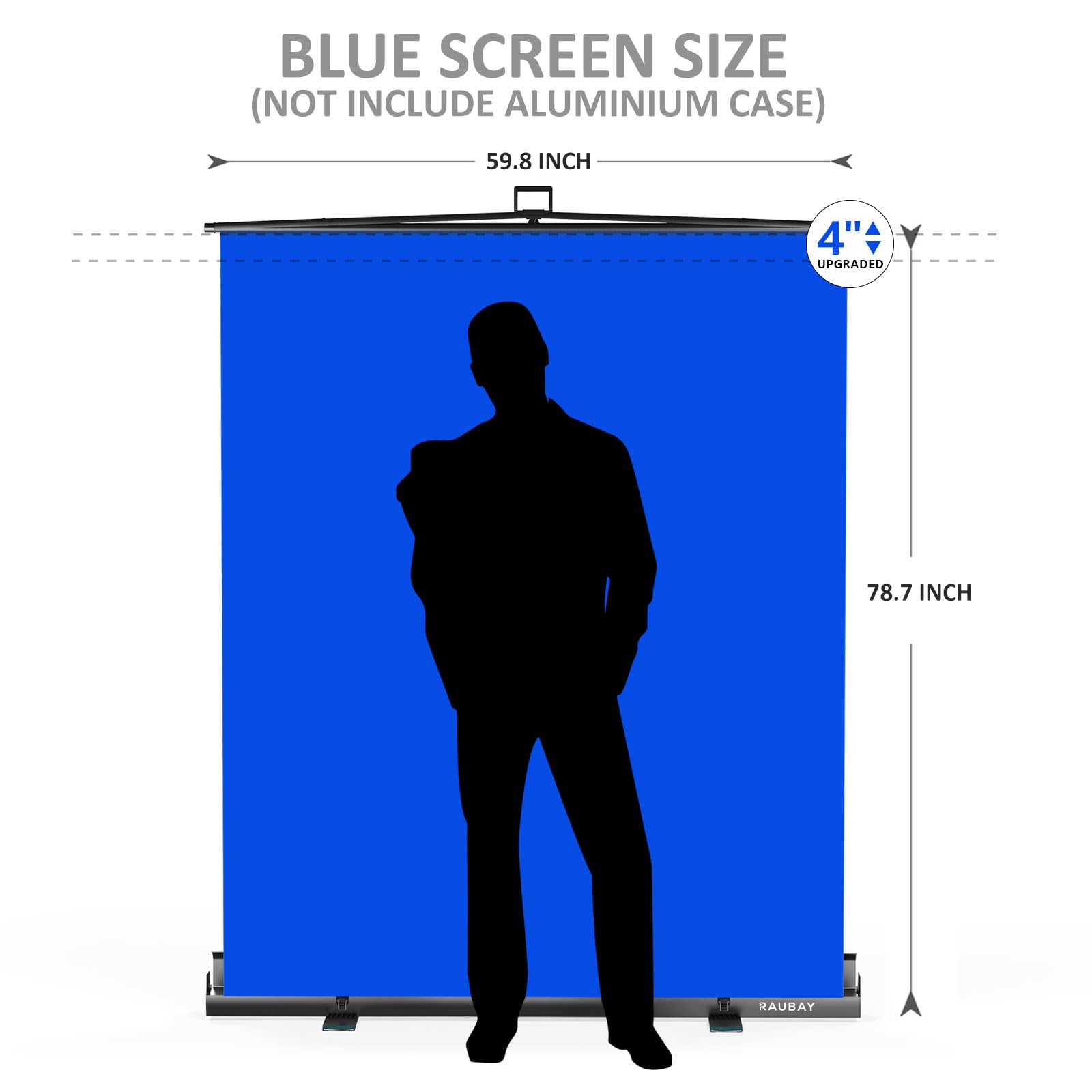 ?Easy Set Up? Raubay 59.8 X 78.7In Collapsible Blue Screen Backdrop Portable Retractable Chroma Key Panel Photo Background With