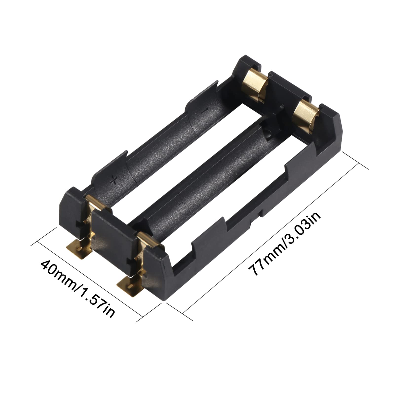 Aobao 5Pcs 18650 Battery Holder 2 Slot 3.7V 18650 Battery Clip Holder Box Storage Case With Soldering Pin Copper Contacts For 18