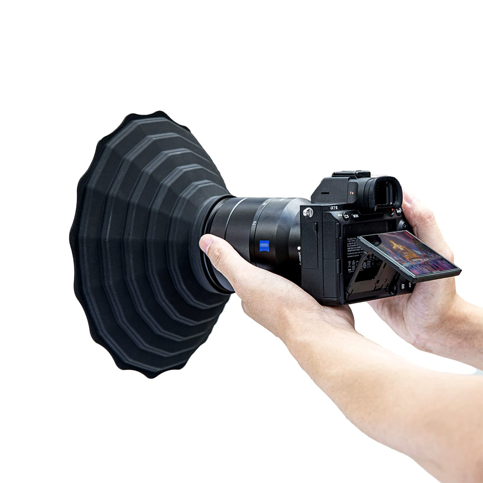 Silicone Lens Hood, Anti Reflection Lens Hood For Diameter 53 72Mm Lens, Foldable Reversible Lens Shade For Canon Rf 35Mm Ef S 1