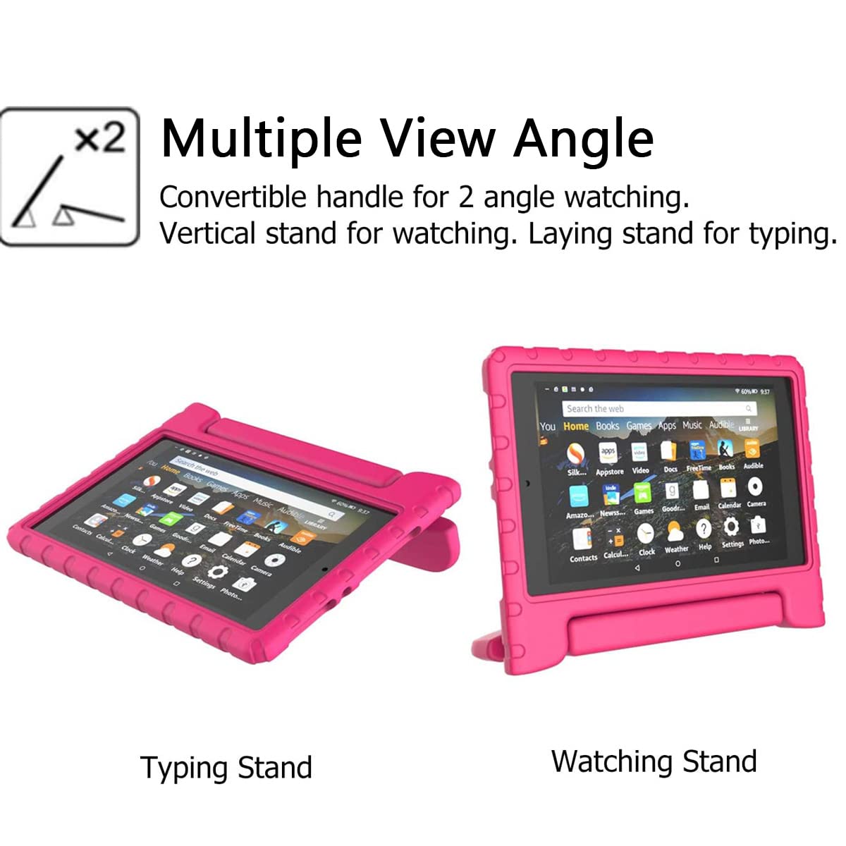 Kids Case For Fire Hd 8 6Th/7Th/8Th Gen (2016/2017/2018 Release) Kids Friendly And Shockproof Case Lightweight Soft Durable Foam