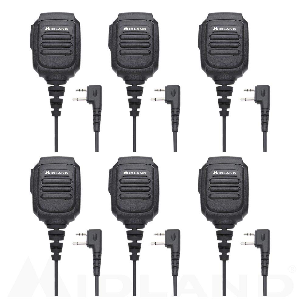 Midland Avph10 Handheld/Wearable Speaker Microphone With Push To Talk For Gmrs Radios (6 Pack)