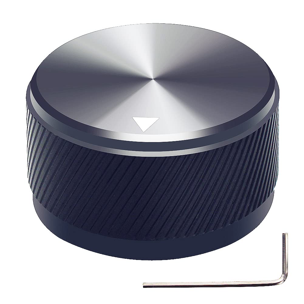 Mxuteuk Black Aluminum Alloy Potentiometer Control Knob Volume Audio Electric Guitar Bass Screw Type Hole Dia:6Mm/ 0.23'' 30 X 1