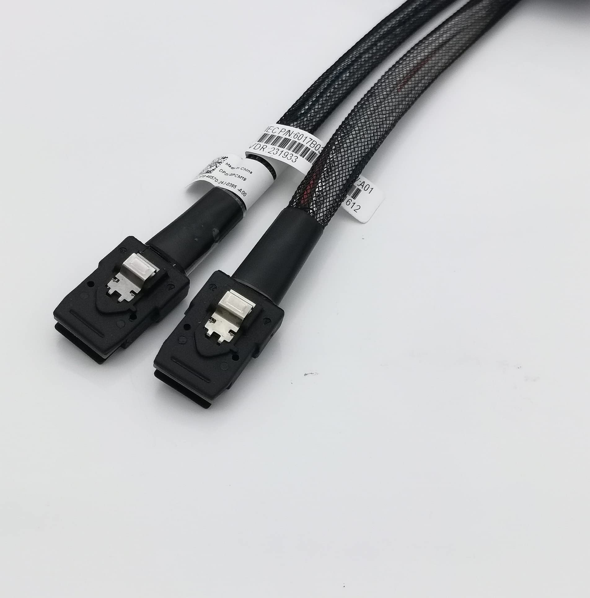 6G Internal Mini Sas Sff 8087 To Sff 8087 Cable, 100 Ohms, Straight To Right Angle, 2 Pack (0.5 M/0.6 M)
