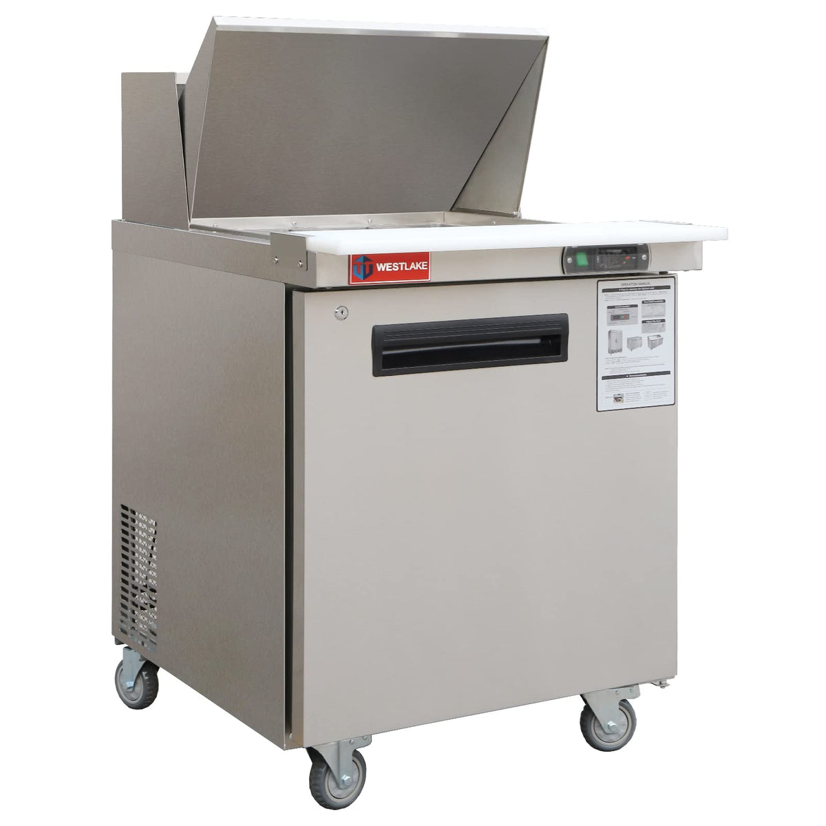 Westlake 27'' W Refrigerator Sandwich & Salad Prep Table Commercial Single Door Mega Top Refrigerator Stainless Steel Counter Fa