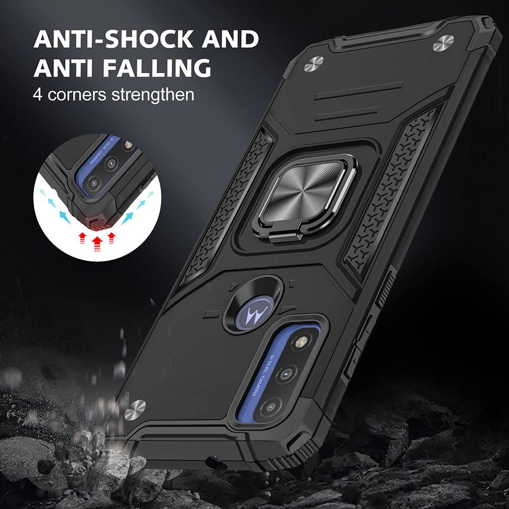 For Moto G Pure Case, Moto G Power 2022 Case, 360Military Grade Rotatable Kickstand (Heavy Duty) Shockproof Protective Cases For