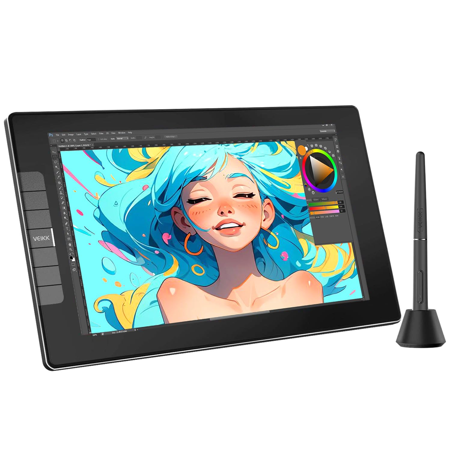 Drawing Tablet with Screen VEIKK VK1200 11.6 inch Full-Laminated Drawing Monitor with 6 Shortcut Keys and 8192 Levels Battery Fr
