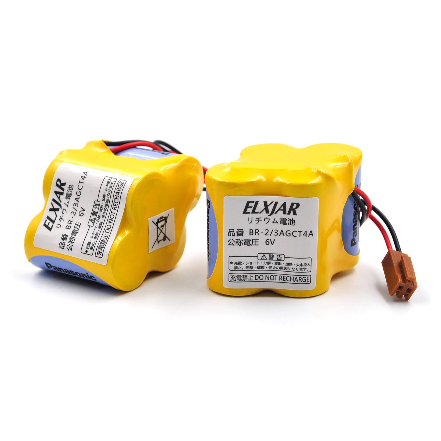 Elxjar (2 Pack) Br 2/3Agct4A 6V 4400Mah Replacement Battery For Panasonic Fanuc Controls, Plc Computer Ge Fanuc 18T Series, A98L
