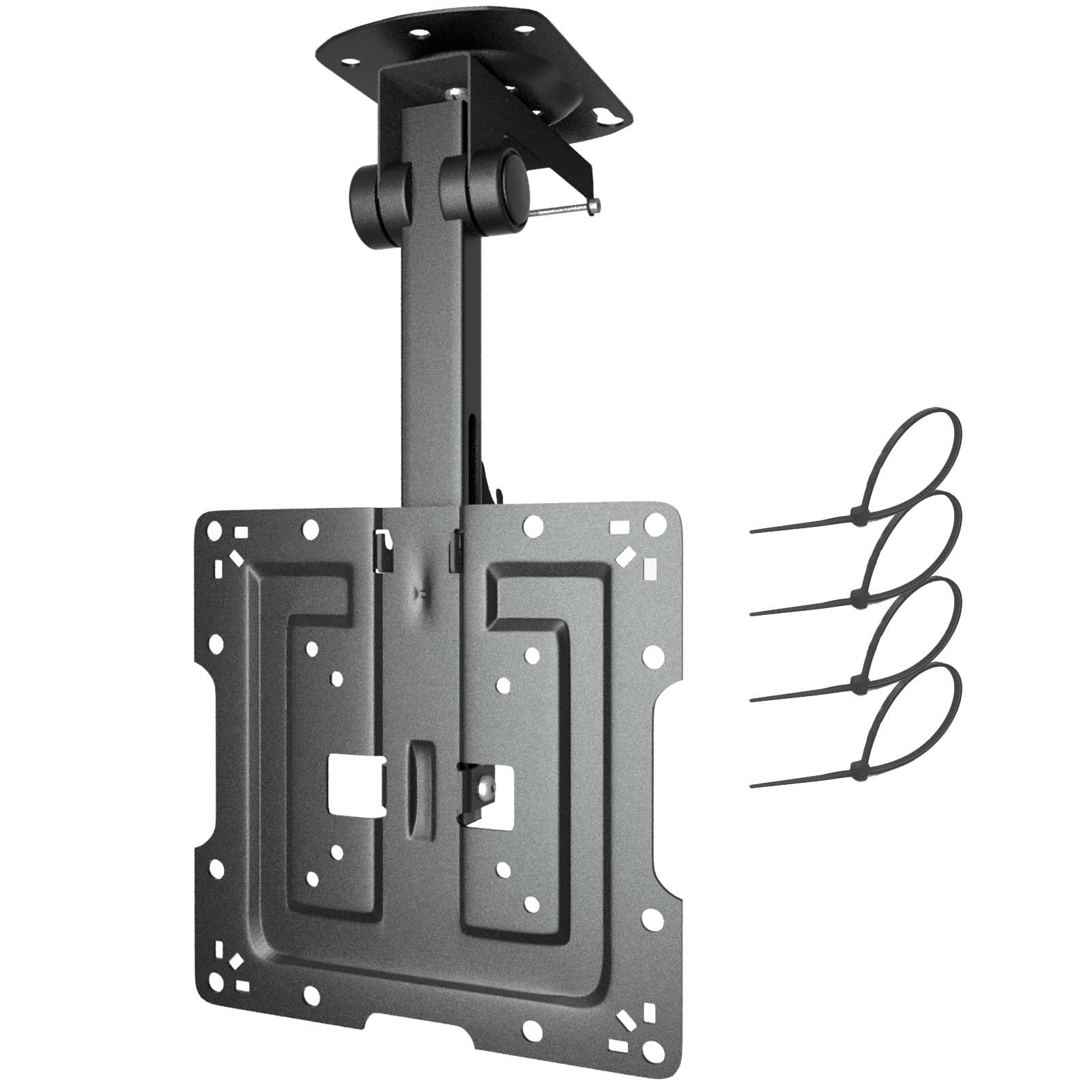 Flip Down Ceiling TV Mount for 19 50 inch   Manual Folding Height Adjustable Drop Down TV Mount for Flat and Pitched Roof, Swivel, Max Load 44 lbs, Max VESA 200x200 mm, Black