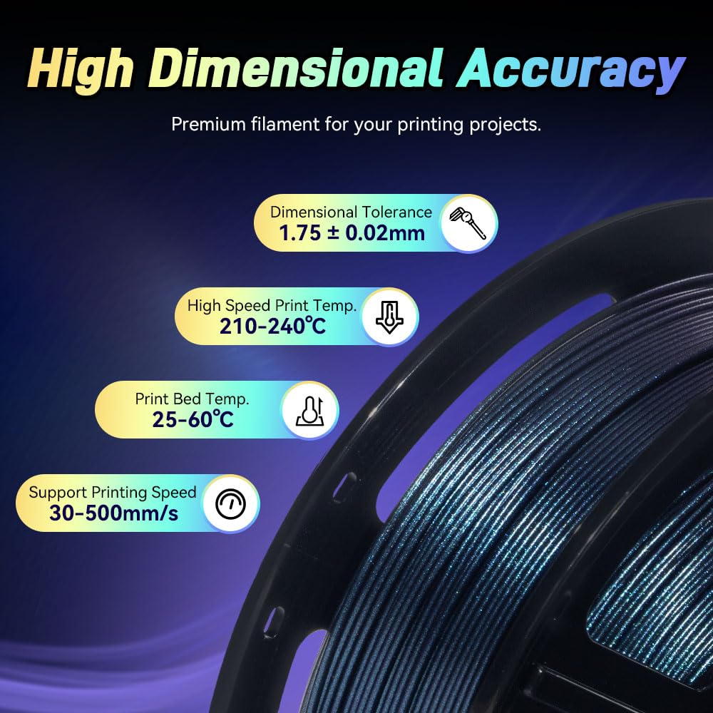 Flashforge Chameleon Rapid Pla Filament 1.75Mm Burnt Titanium, Pla Color Shift High Flow Speedy 3D Printer Filament, Max 500Mm/S