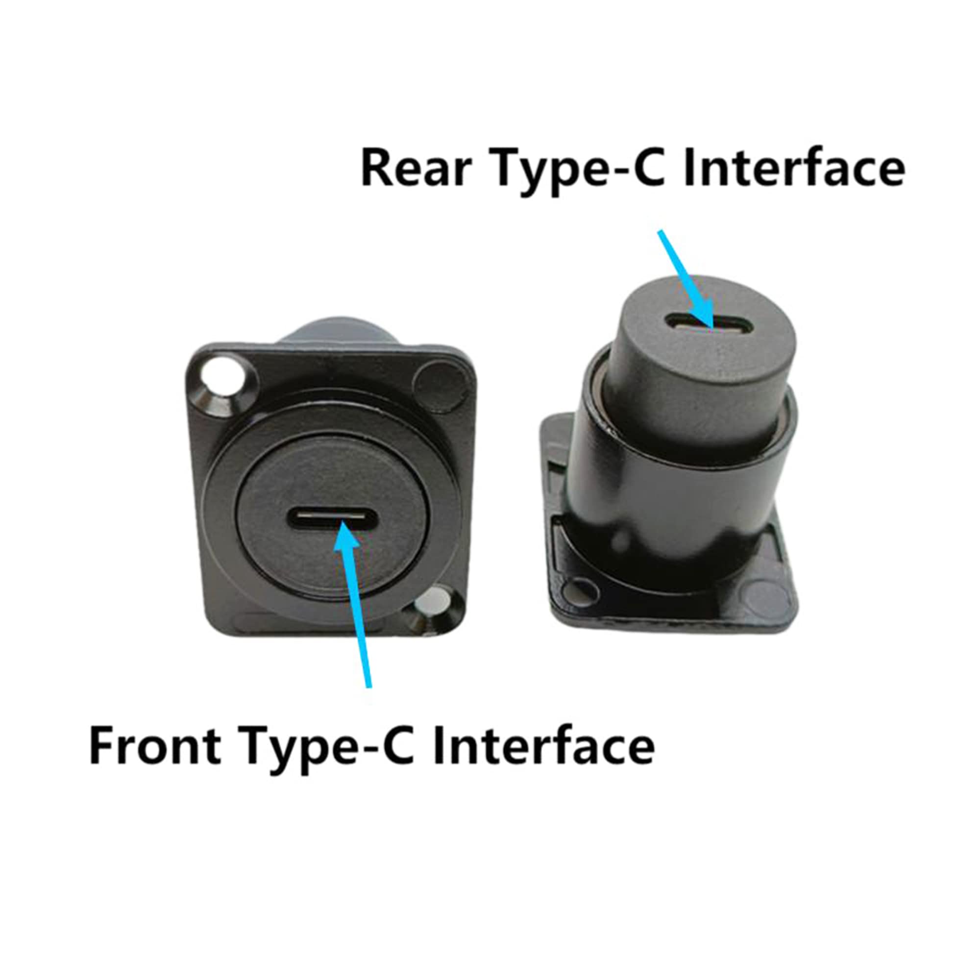 Shanfeilu D Type Panel Mount Adapter Coupler Usb Type C 3.1 Female To Female Panel Fixed Pass Through Module Extension Converter