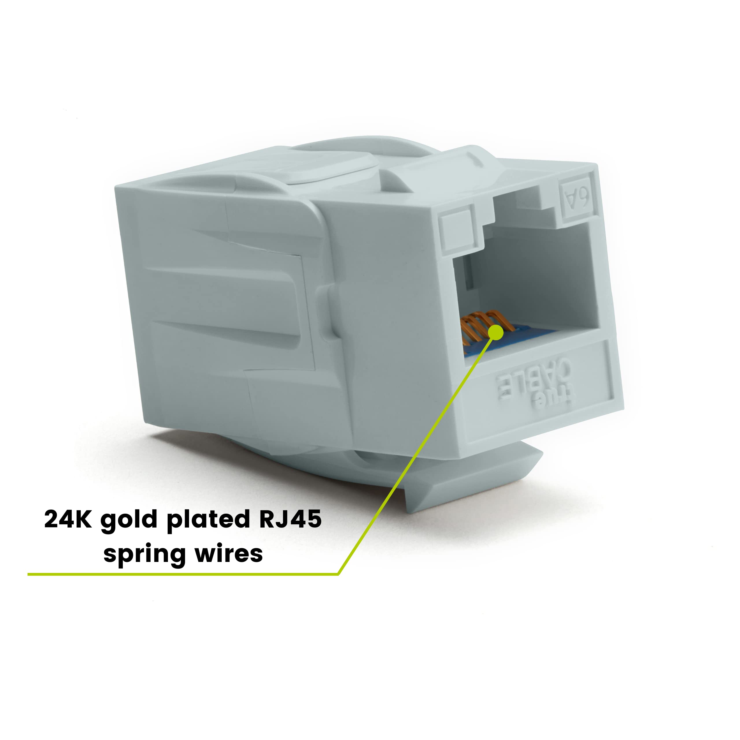 Truecable Cat6A Keystone Jack Coupler, Unshielded (Utp), Poe++ (4Ppoe), Ul Listed, Etl Verified, Ansi/Tia 568 2.D Cat 6A Performance Compliant, Female To Female Rj45 Couplers, Gray, 12 Pack