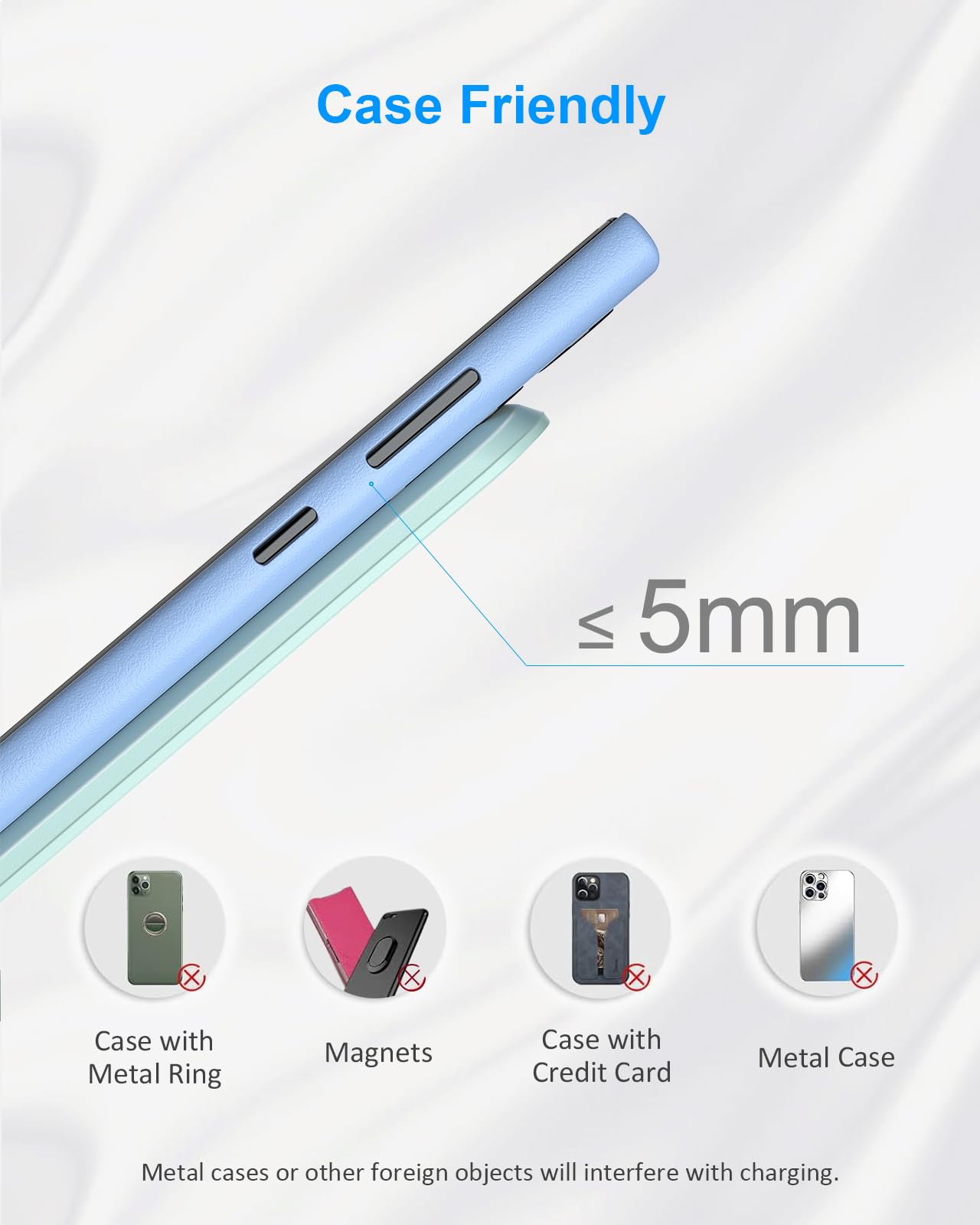 Nanami Upgraded Fast Wireless Charger,Qi Certified Wireless Charging Stand For Samsung Galaxy S24/S23/S22/S21/S20/S10/S9/Note 20