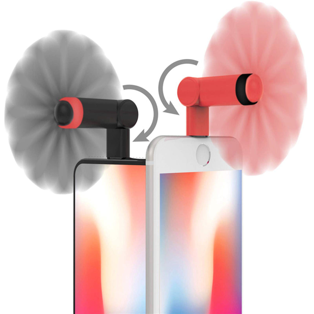Xnmbcre Genuie Fan For Iphone(2 Packs), Mini Fan With 180 Rotating, Strong Wind, Lightweight Compatible For Iphone, Ipad, Ipod A