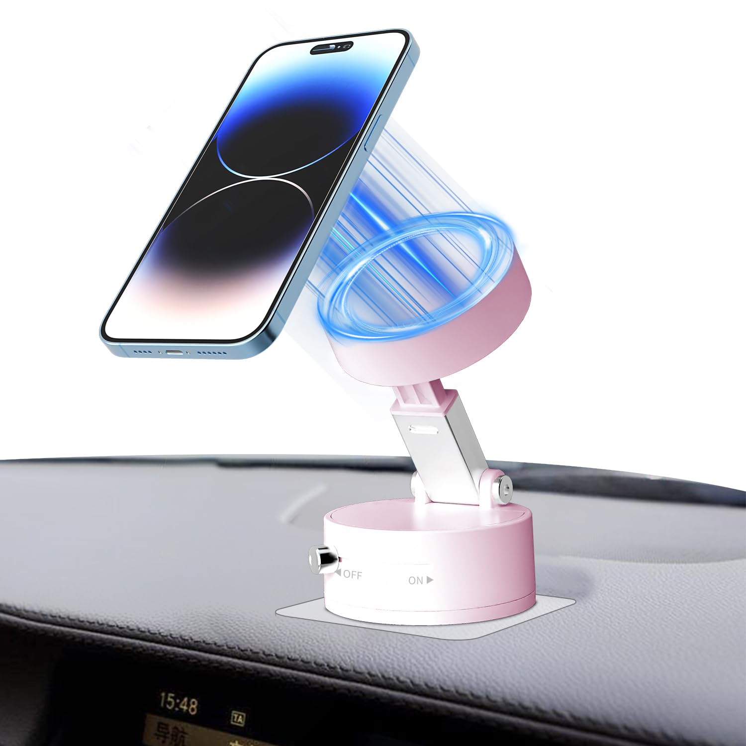 Magnetic Phone Holder For Car Mount,Vacuum Magnetic Suction Car Accessories For Women Men Iphone 16 Pro Max 15 14 13 12 Plus Sam
