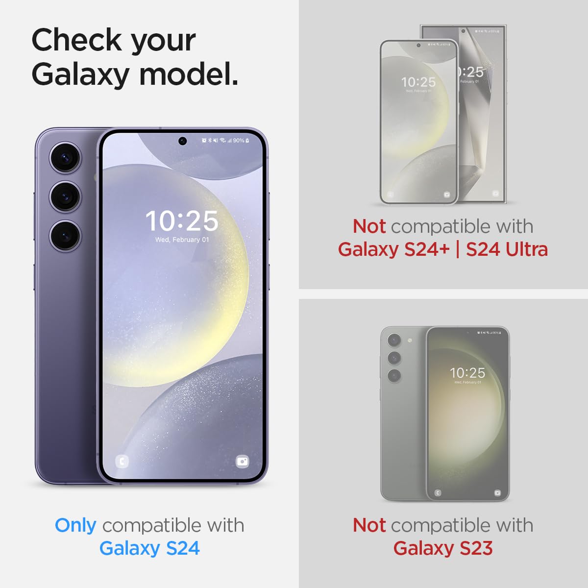 Spigen Tempered Glass Screen Protector [Glastr Ez Fit] Designed For Galaxy S24 [Case Friendly]   2 Pack