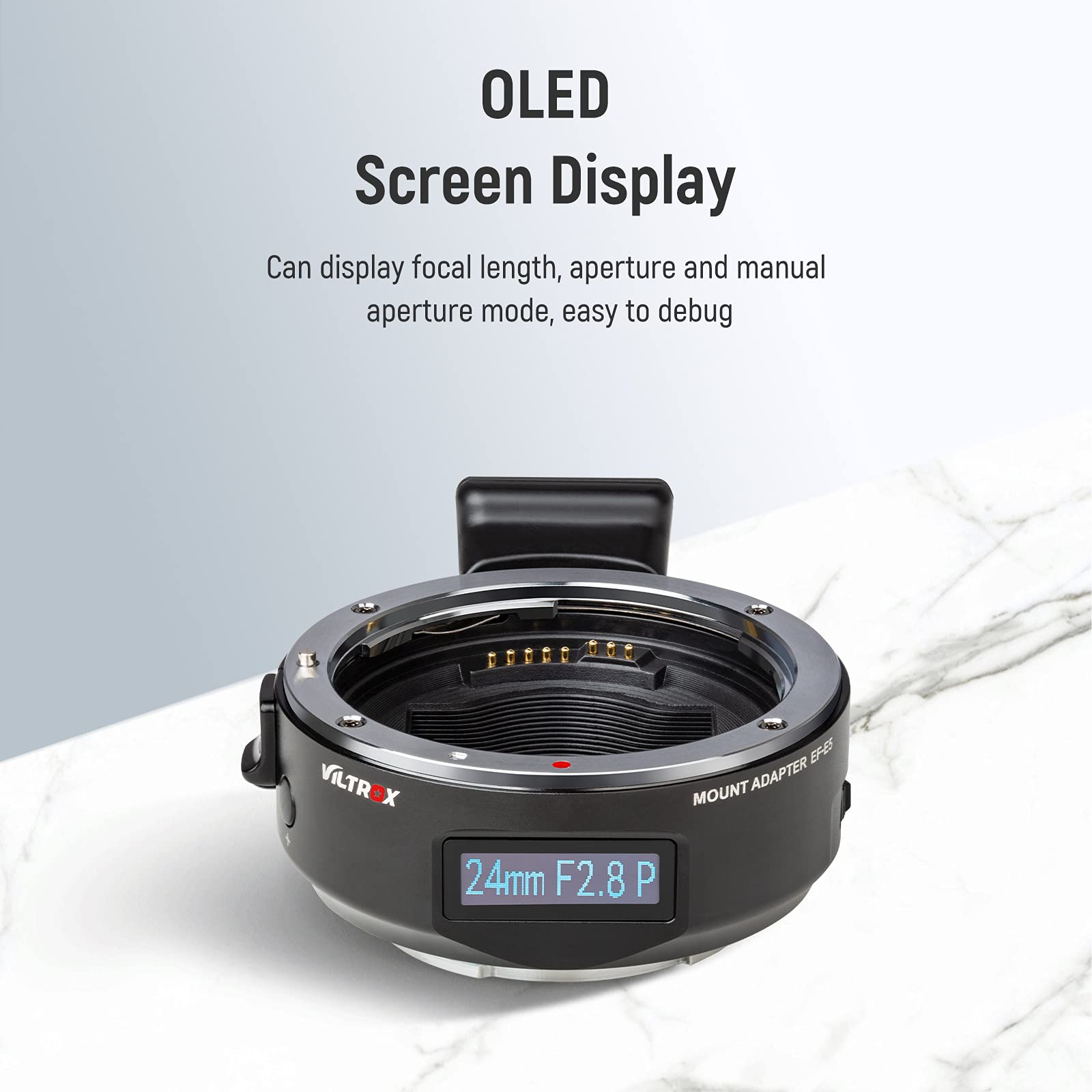 Viltrox Ef-E5 Lens Adapter For Sony E Mount, Oled Display Auto Focus Lens Mount Ring Compatible With Canon Eos Ef Ef-S Lens To S