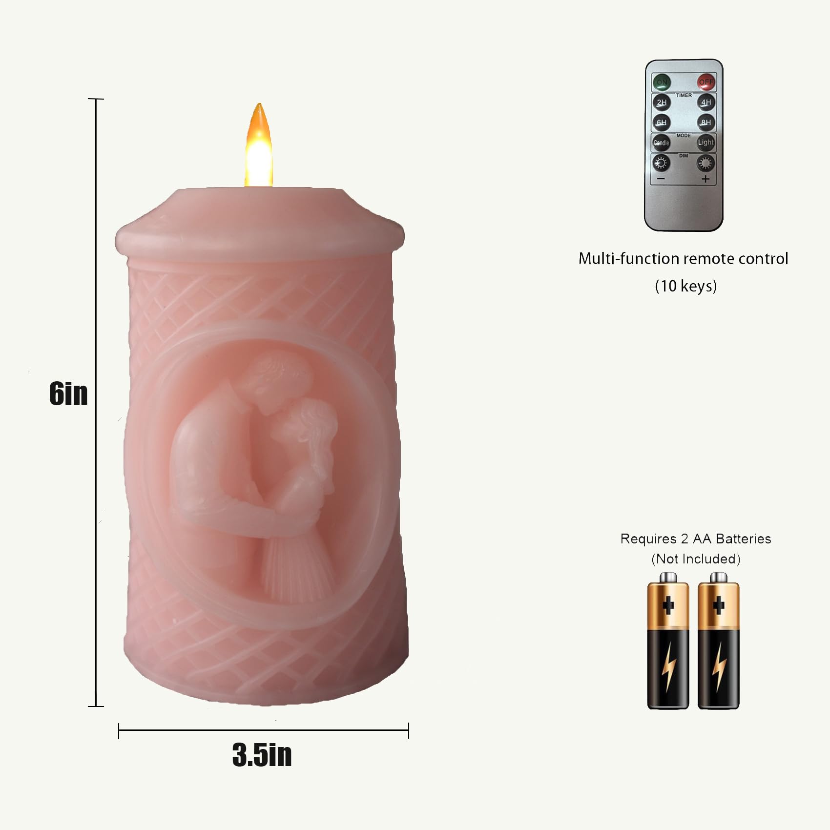 Valentines Day Flameless Led Candles With Timer Flickering Flameless Candles For Romantic Ambiance And Home Decoration