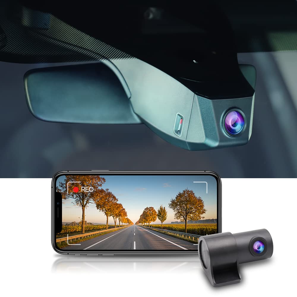 Fitcamx Front 4K+Rear 1080P Dash Cam Suitable For Vw Id.4 2021 2022 2023 2024 & Audi Q4 E Tron 2022 2024, Oem Look, Dual Hd Vide