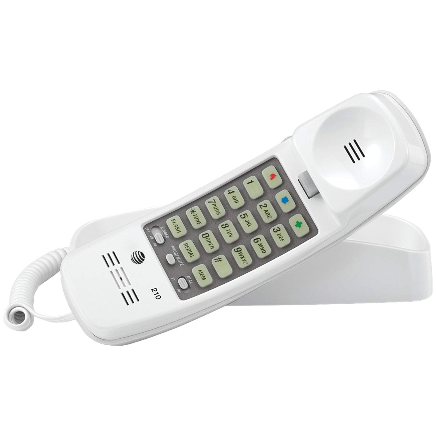ATT 210 Corded TRIMLINE Phone with 13-Number Memory
