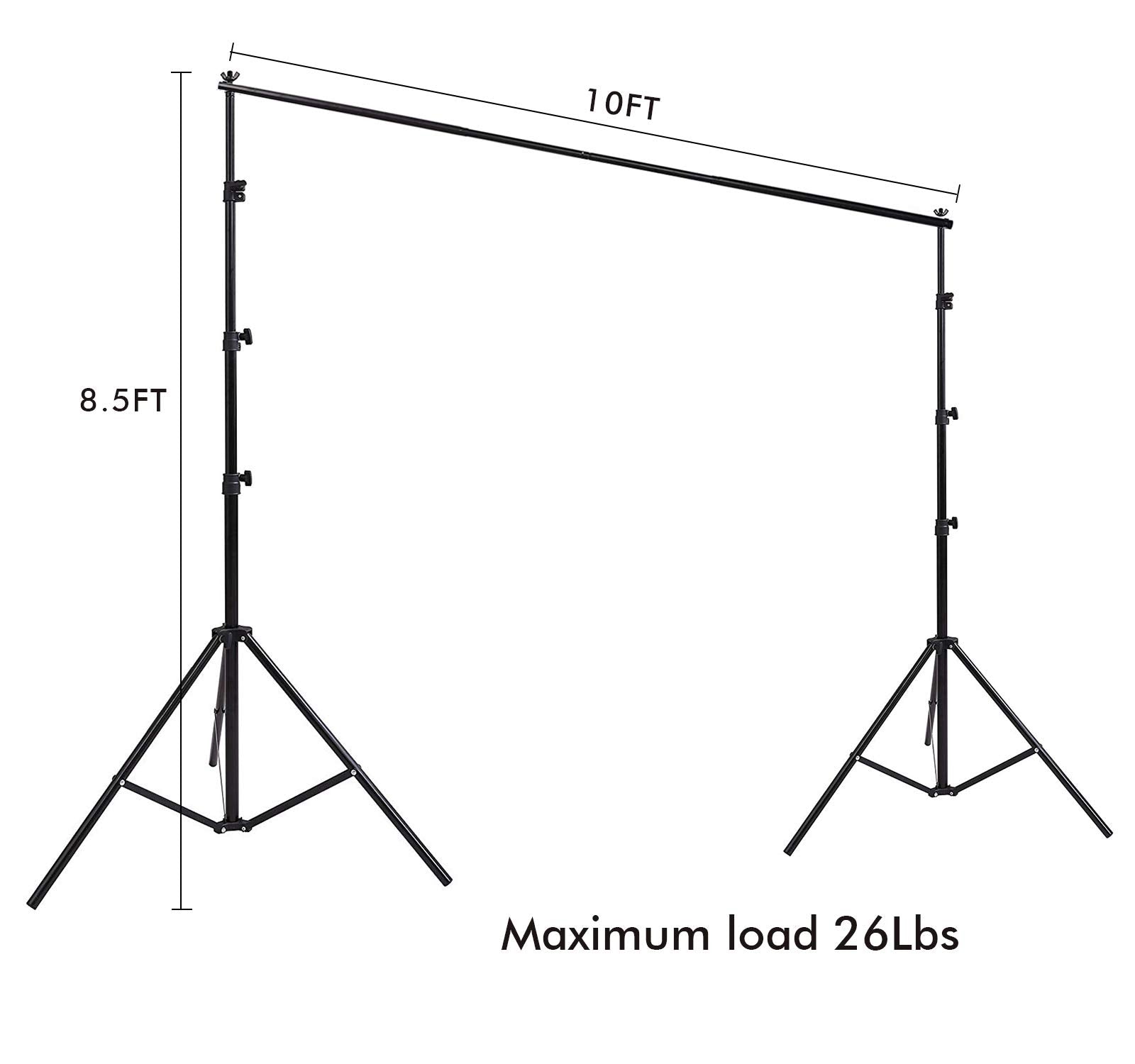 Hyj Inc 10Ft X 8.5Ft Adjustable Photography Backdrop Support System Photo Video Studio Muslin Background Stand Kit With Carry Bag