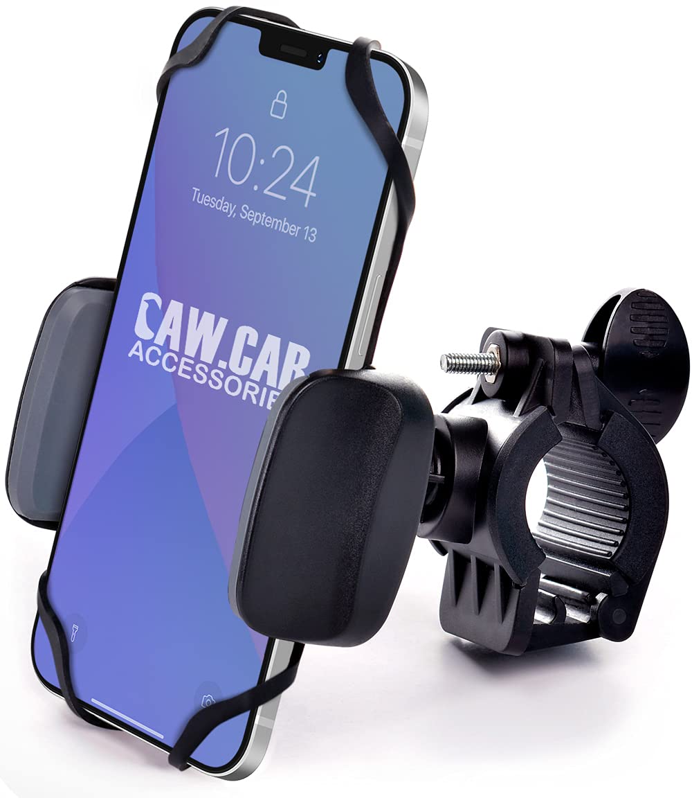Metal Bike & Motorcycle Phone Mount For Any Smartphone (Iphone 16 Pro Max/E, Galaxy S25). Unbreakable Handlebar Cell Phone Holde