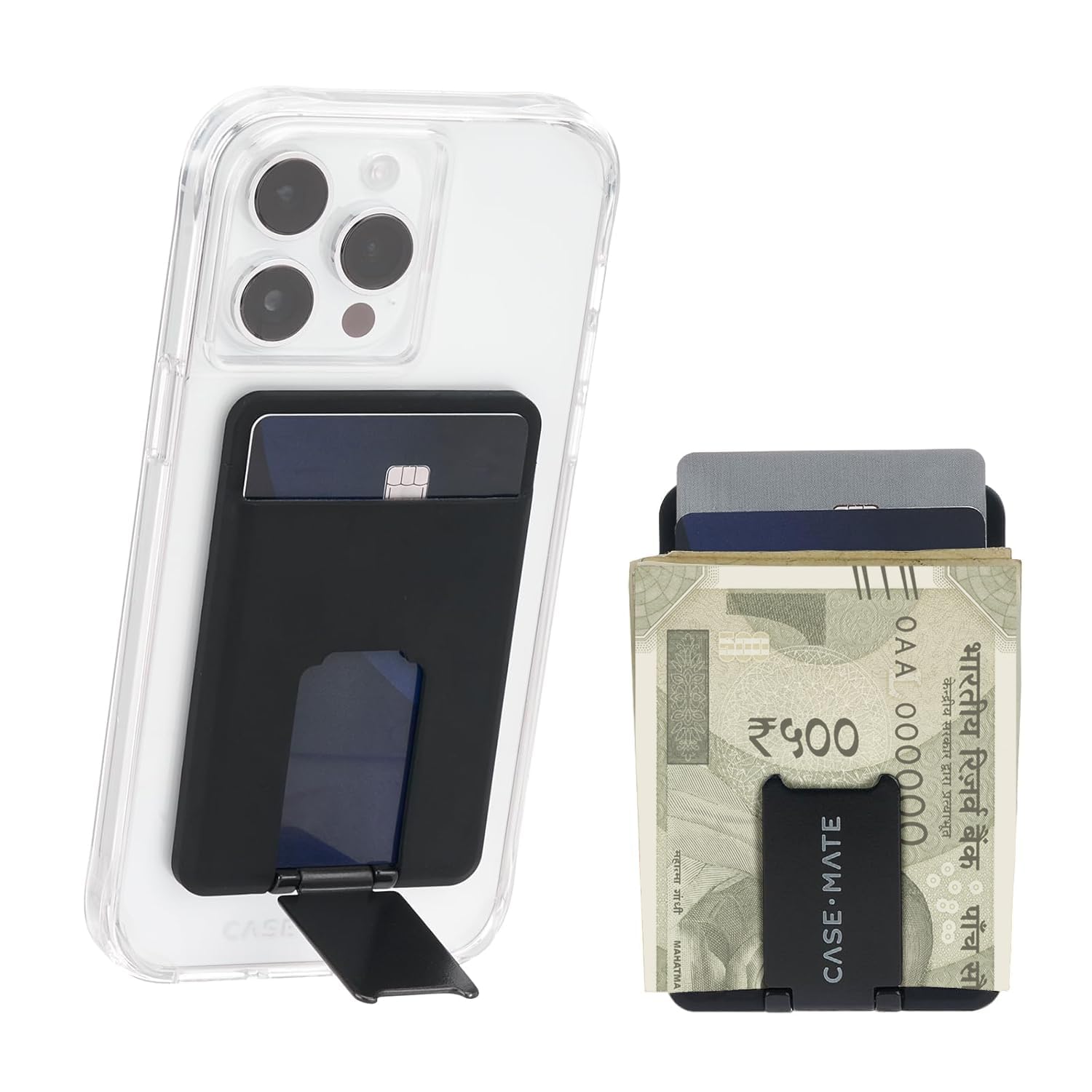 CaseMate 3In1 Magnetic Wallet For Iphone [Card Holder] Magsafe Wallet [Holds Up To 2 Cards + Cash] Detachable Magnetic Phone Ca