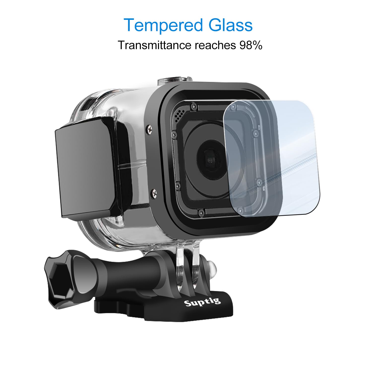 Suptig Replacement Waterproof Case Protective Housing For Gopro Session Hero 4Session, 5Session Outside Sport Camera For Underwa