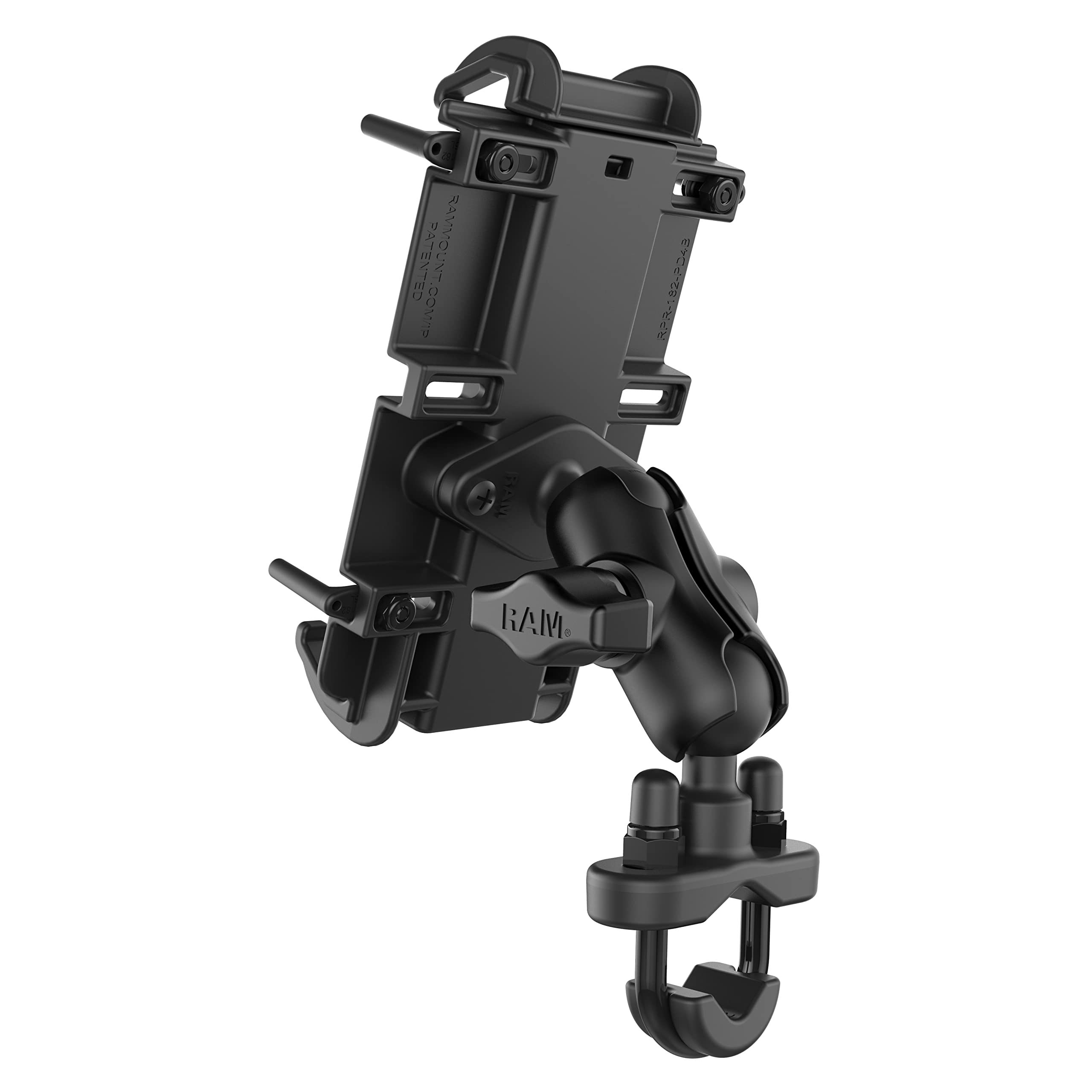 Ram Mounts Quick-Grip Large Phone Mount With Handlebar U-Bolt Base Ram-B-149Z-A-Pd4U With Short Arm For Motorcycle, Atv/Utv, Bik