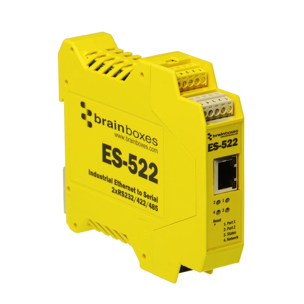 Brainboxes Device Server   2 Ports   10Mb Lan, 100Mb Lan, Rs 232, Rs 422, Rs 485 (Es 522)