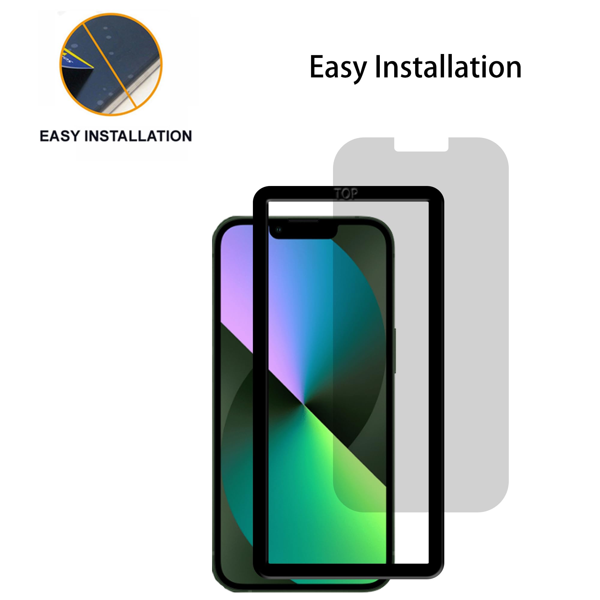 Hkkais Privacy Screen Protector For Iphone 13 Anti Spy Private Tempered Glass Film 2 Pack Camera Lens Protector Film 2 Pack Easy