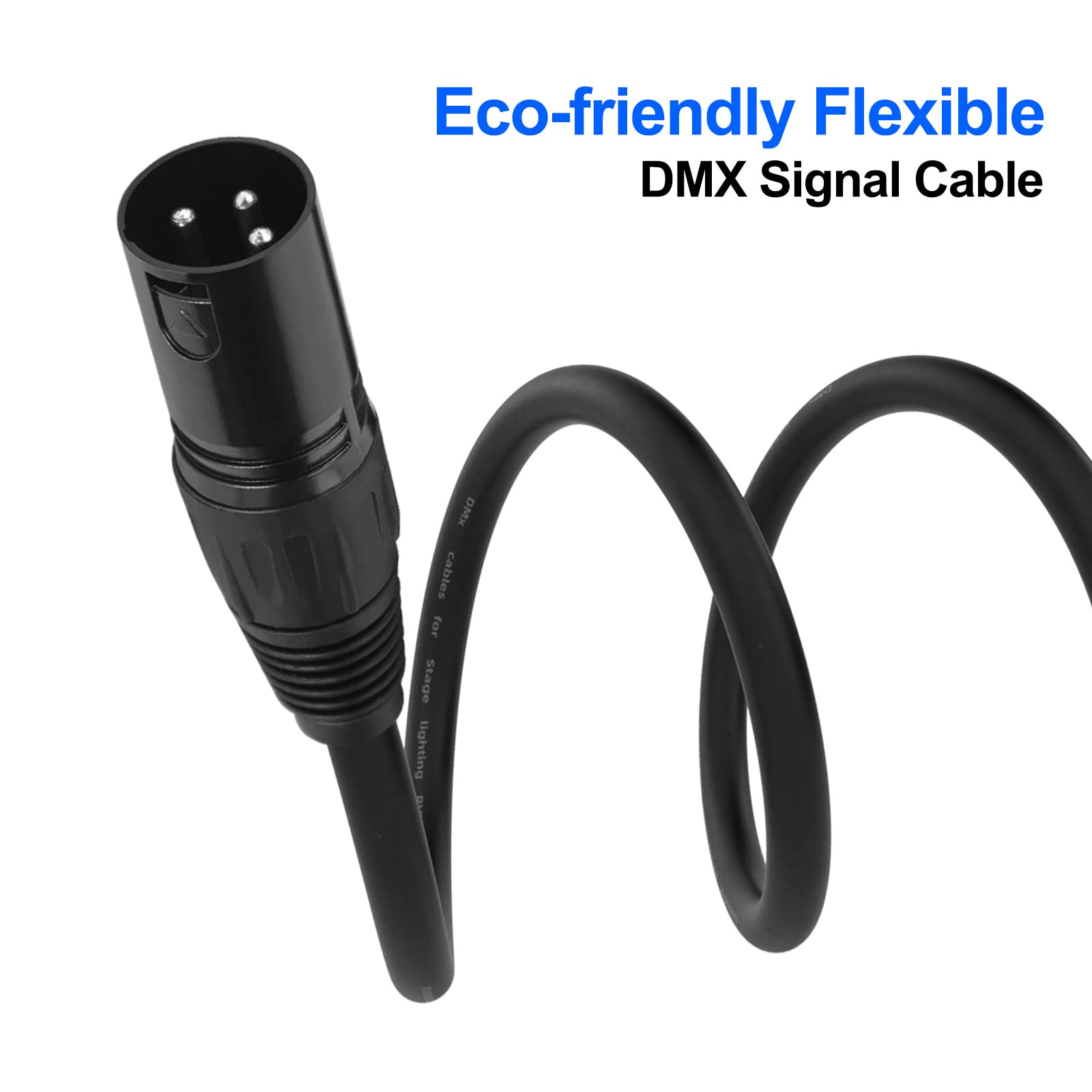 Gruolin 10Ft Dmx Cable, 4 Pack 3M Dmx Light Cables Dmx Wires, 3 Pin Xlr Male To Female Stage Signal Cable With Metal Connectors
