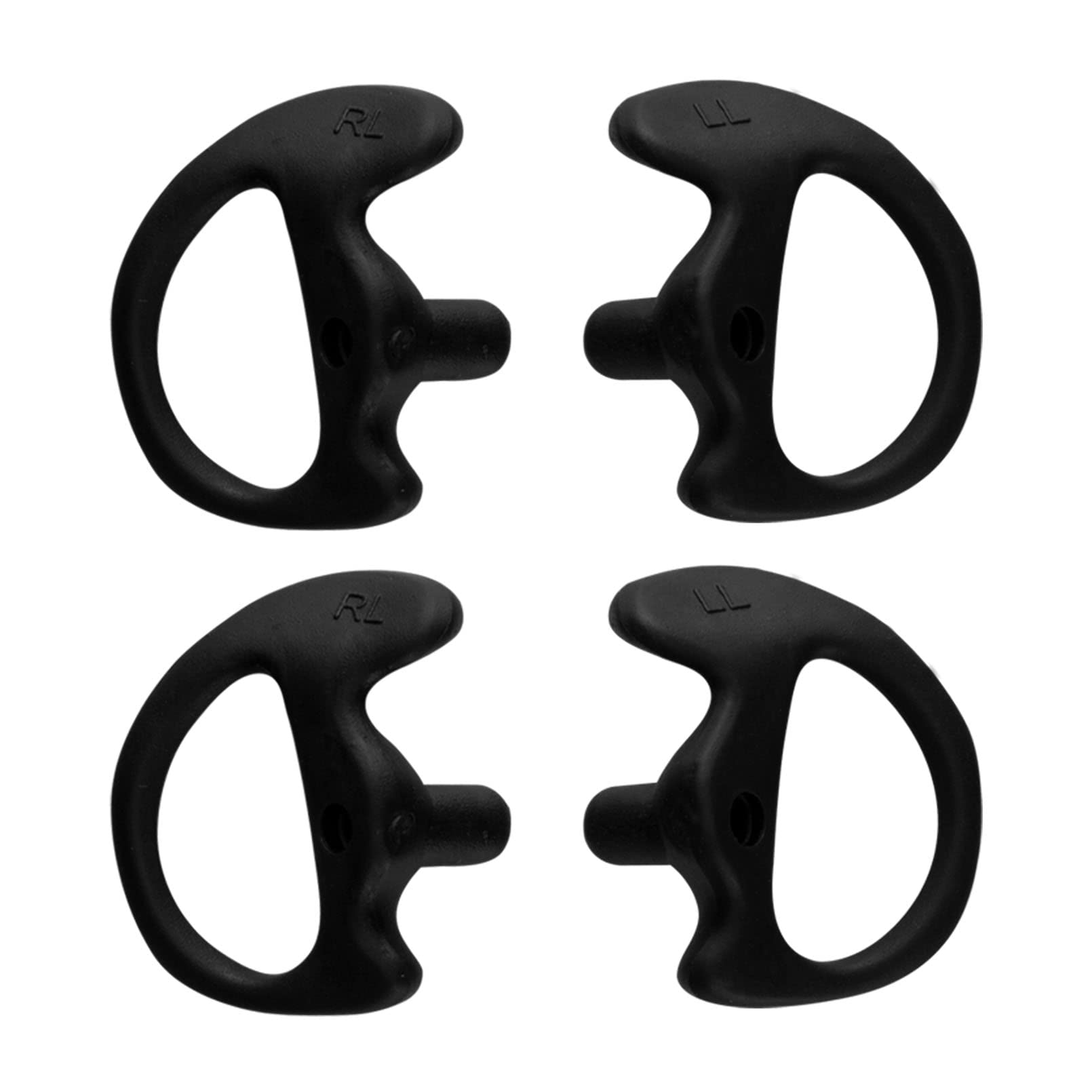 Keyblu Universal Radio Replacement Earmold, Insert Soft Silicone Earmold Earbud Earplug For Two Way Radio Coil Tube Audio Kits,For Walkie Talkie Acoustic Earpiece Headset (Black, Medium, 2 Pair)