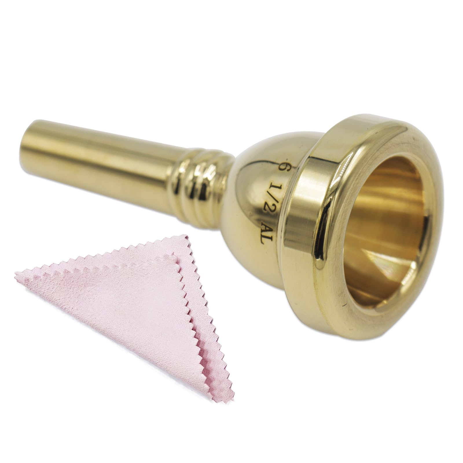 Cashbeat 6 1/2Al Gold Plated Small Shank Trombone Mouthpiece, Euphonium Mouthpiece For Superior Sound, Compatible With Baritone