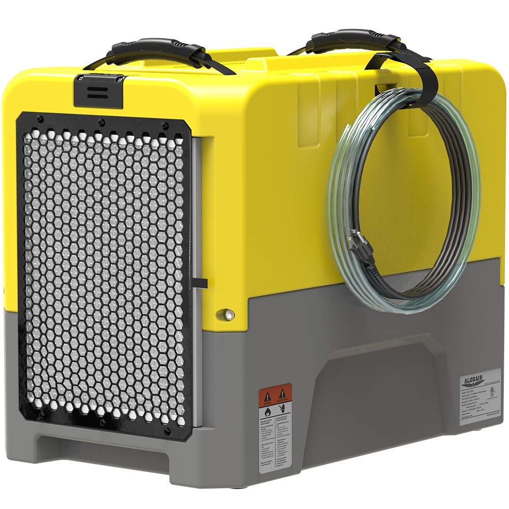 Alorair 180 Ppd Commercial Dehumidifier With Pump Drain Hose, Lgr Dehumidifiers For Basement Warehouse & Job Sites, Crawl Space Dehumidifier For Water Damage Restore, 5 Year Limited Warranty, Yellow