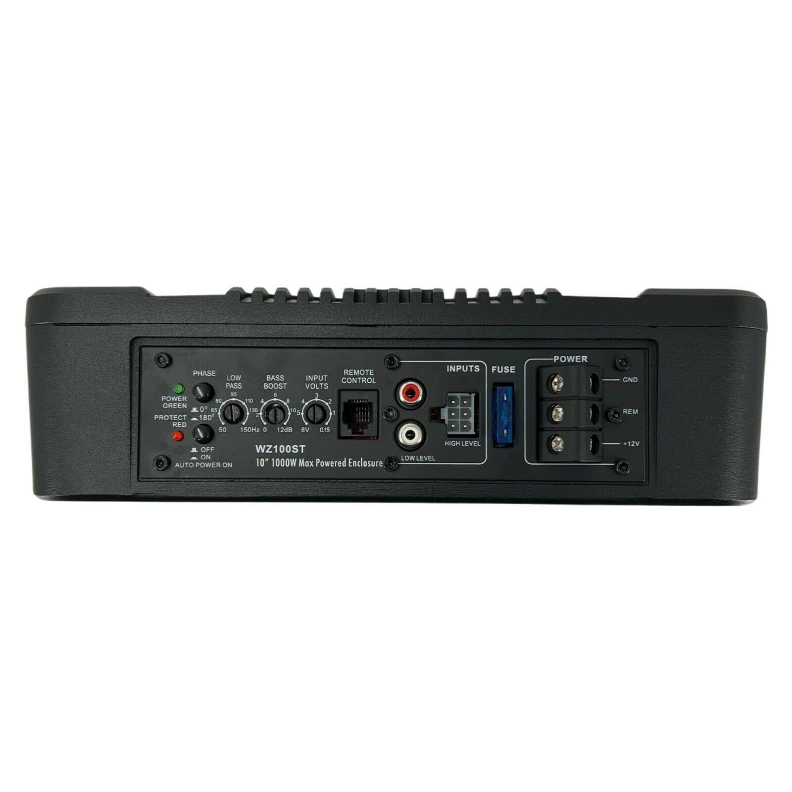 Gravity Warzone Wz100St 10' Pro Audio Active Compact Under Seat Slim Aluminum 1000 Watts 4 Ohm Subwoofer Powerful Loud Speaker With Bass Volume Control Knob