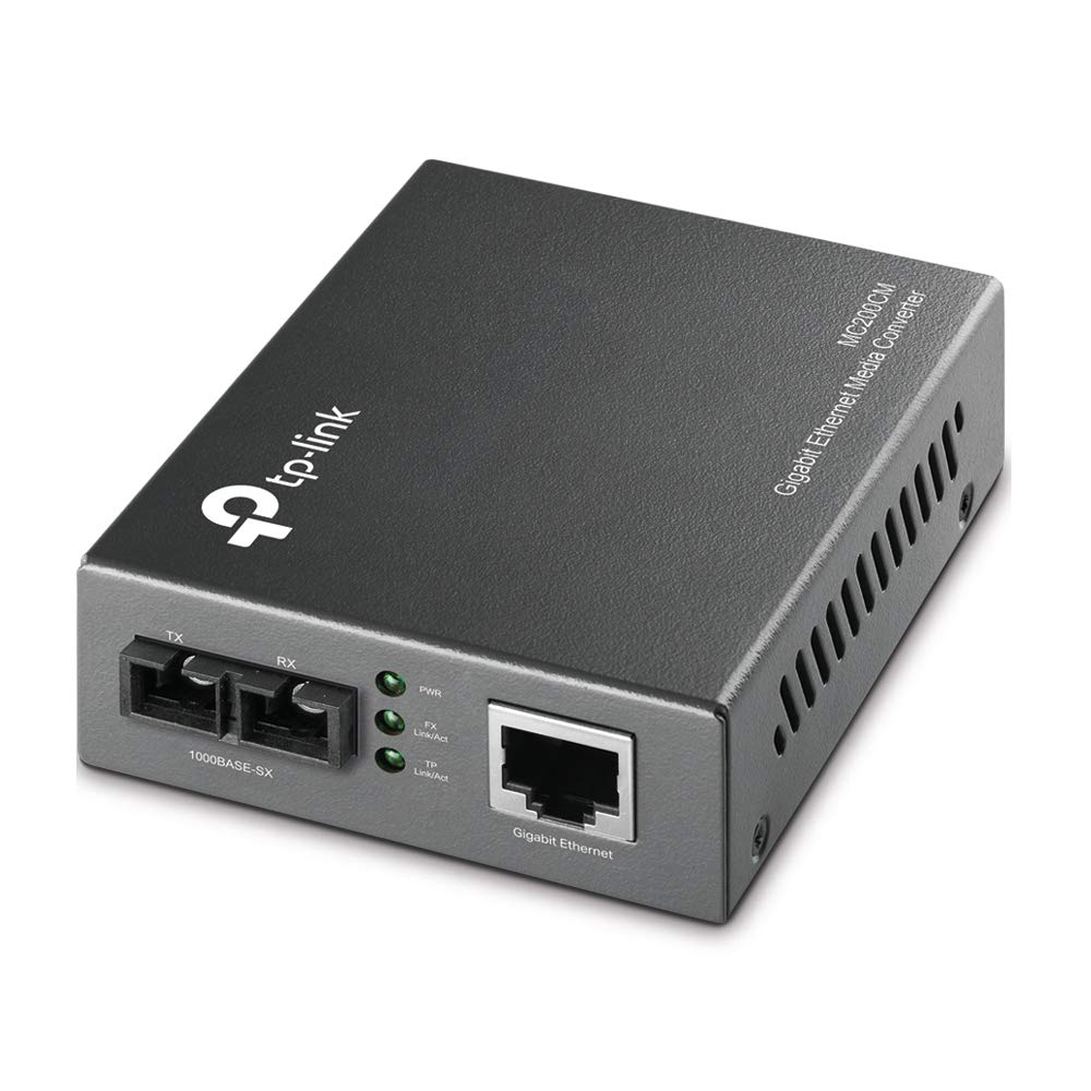 TP-LINK MC200CM Gigabit Media Converter, 1000Mbps RJ45 to 1000M multi-mode SC fiber, up to 550m/1800ft, chassis mountable