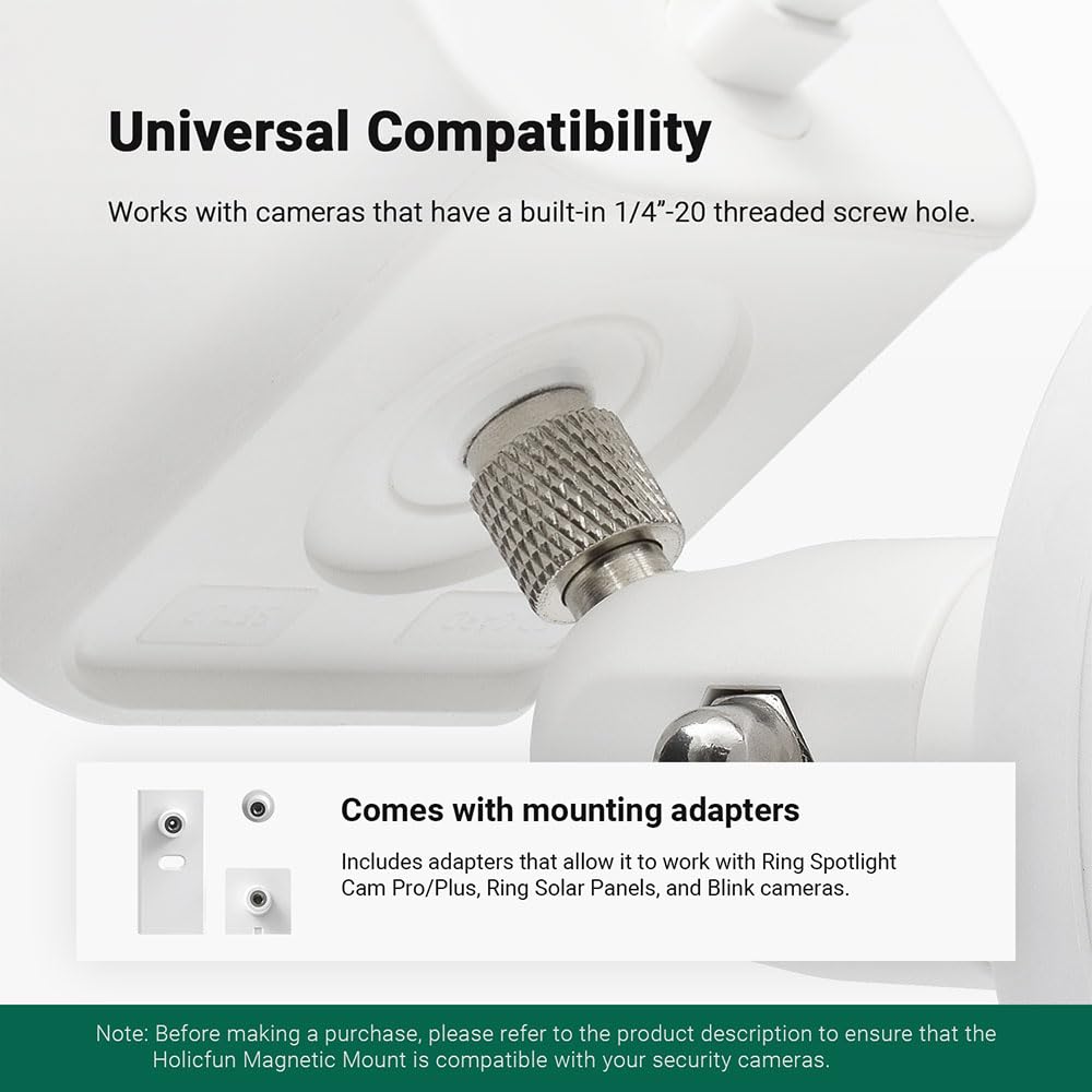 Holicfun Magnetic Mount For Indoor And Outdoor Security Cameras, Universally Compatible With Ring, Blink, Eufy, Google Nest, Wyz