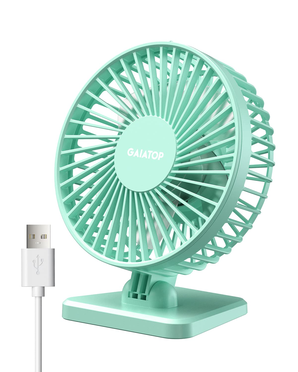 Gaiatop Usb Desk Fan, Small But Powerful, Portable Quiet 3 Speeds Wind Desktop Personal Fan, Adjustment Mini Fan Table Fan For B