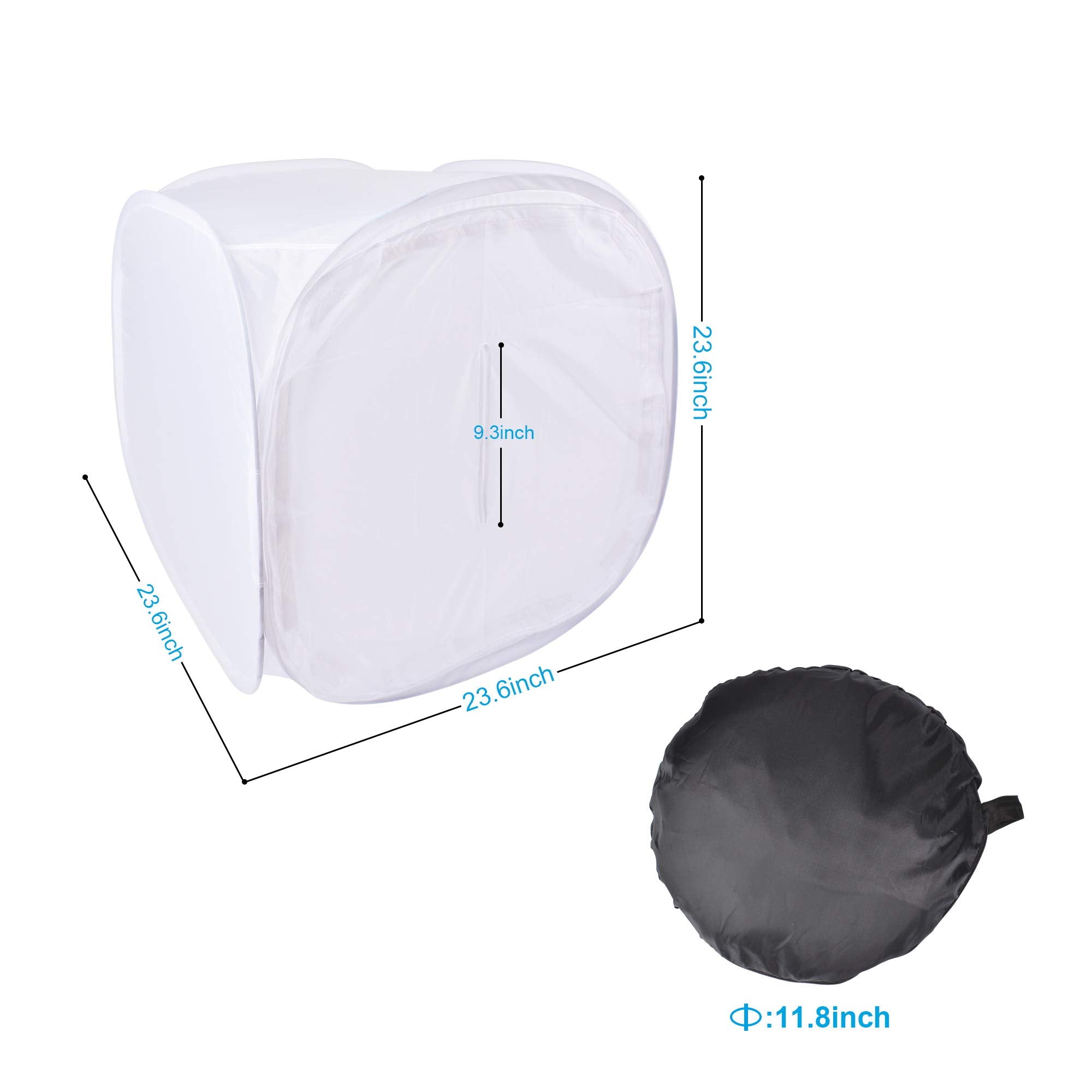 Bestshoot 24'' Portable Photo Studio Shooting Tent Light Box Cube Diffusion Softbox Tent With 4 Colors Backdrops (Red Dark Blue