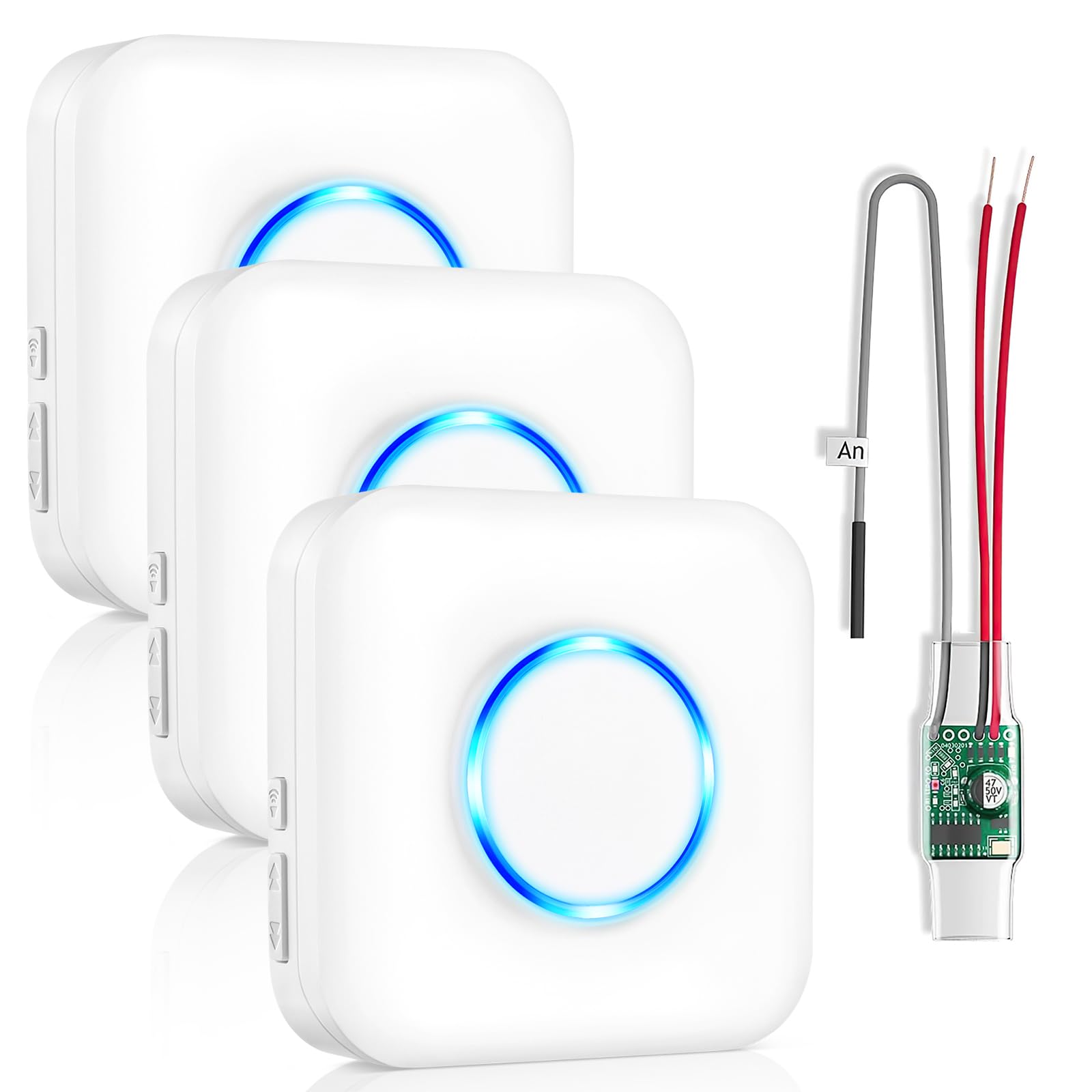 Wireless Doorbell Extender With Receiver Connects To Existing Hardwired Doorbell Into Wireless Door Bell With 656 Ft Range, 58 C