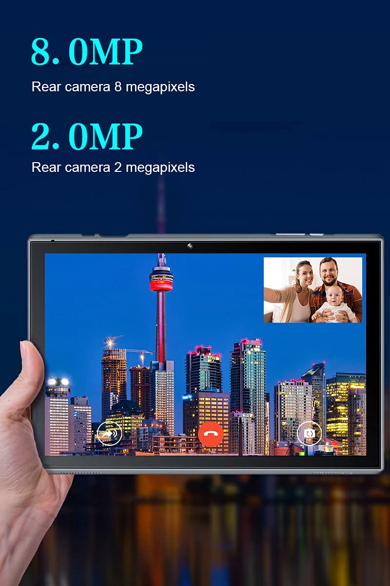 Tablet 10 Inch Android Tablet Pc, 10.1'' Touch Screen Quad Core Processor 4Gb Ram 32Gb Rom 2Mp+8Mp Dual Camera,Wifi Bluetooth 1T