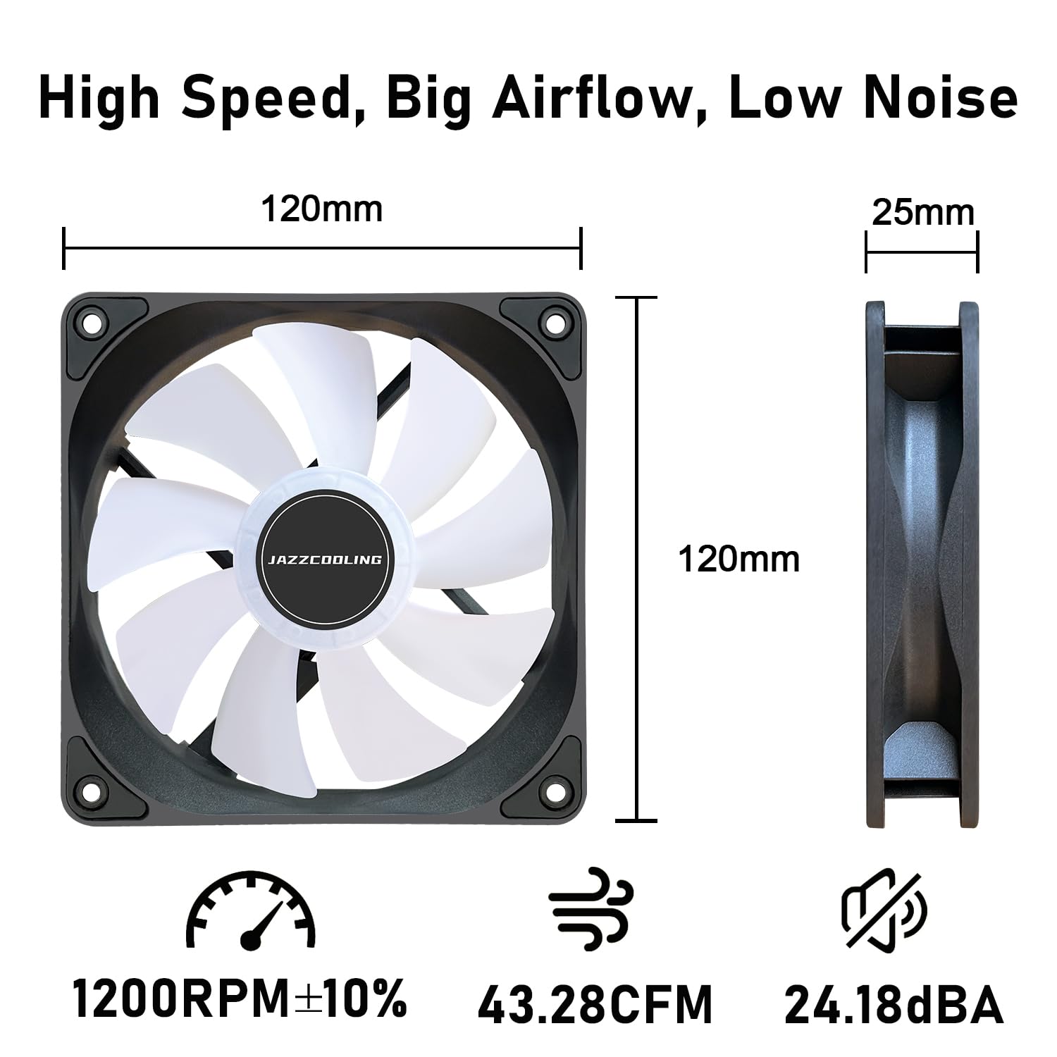 120Mm Case Fan 3 Pack Rgb Fans, Fs 120 High Performance Quiet 120Mm Cooling Pc Fans, With Hydraulic Bearing   Low Noise With 12V