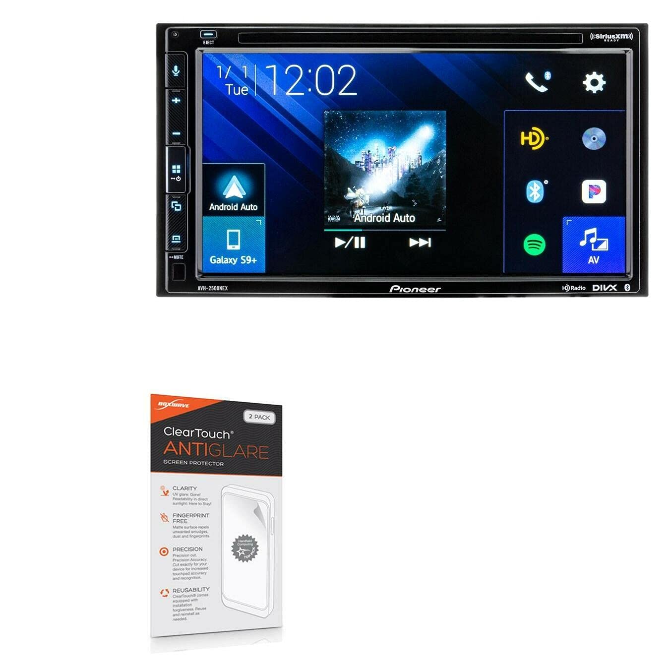 Boxwave Screen Protector Compatible With Pioneer Avh 2500Nex   Cleartouch Anti Glare (2 Pack), Anti Fingerprint Matte Film Skin