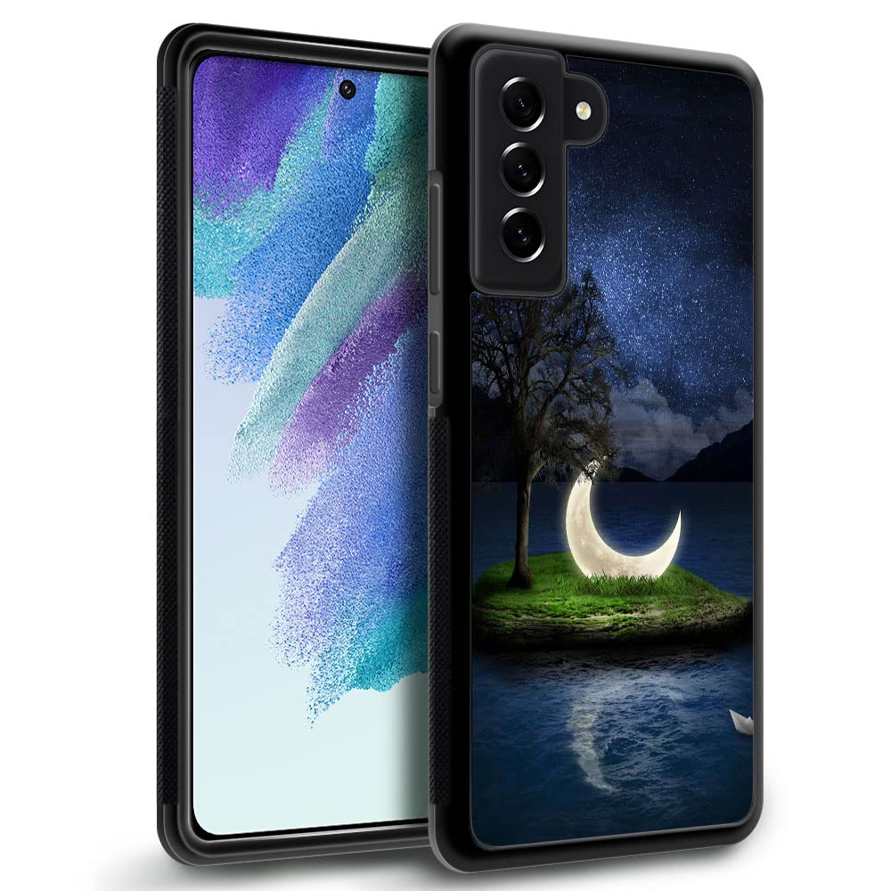 ZHEGAILIAN Samsung Galaxy S23 Phone Case Shockproof Soft TPU Bumper Hard PC Leisure Crescent Moon 6.1 inch