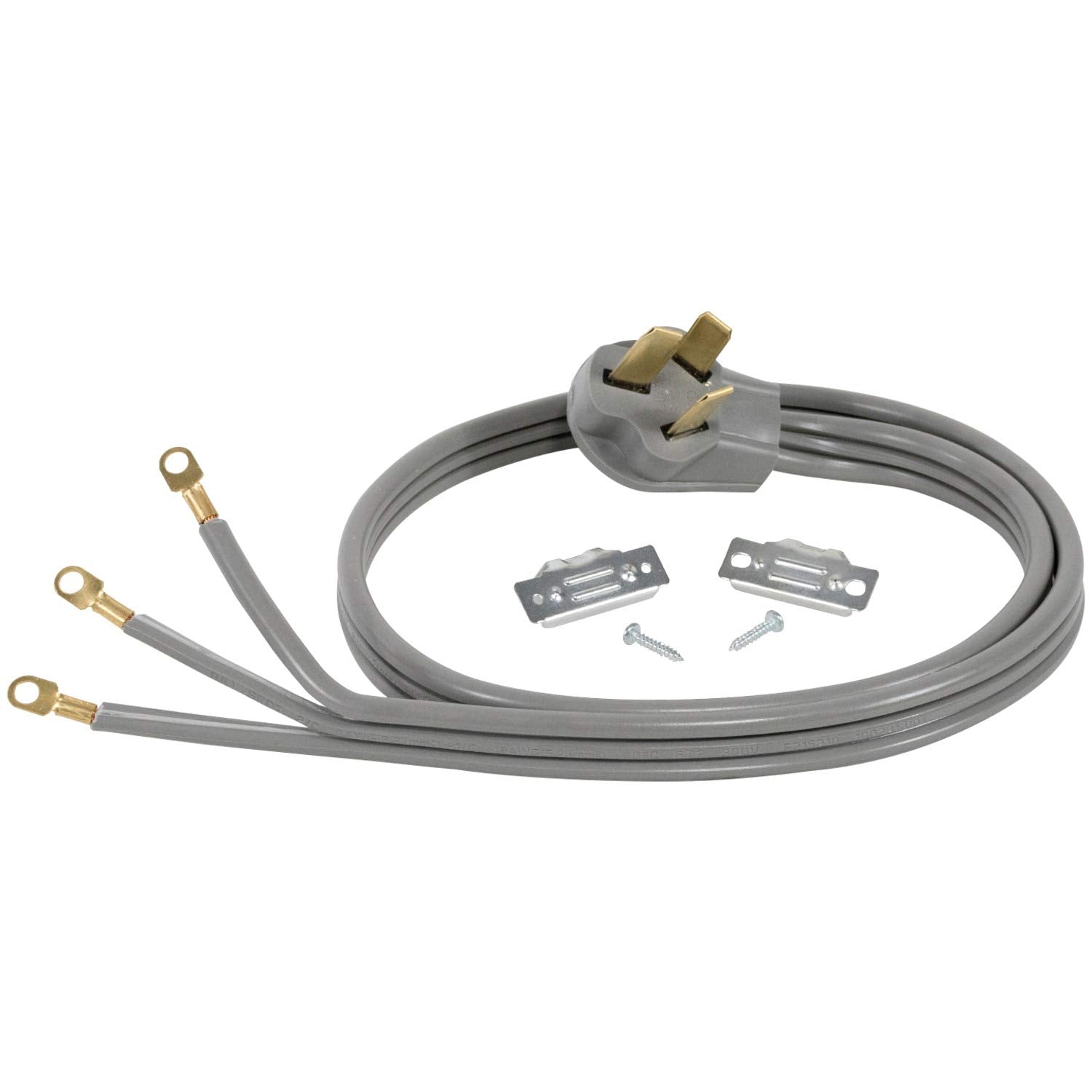 Certified Appliance Accessories 50 Amp Appliance Power Cord, 3 Prong Range Cord, 3 Wires With Eyelet Connectors, 4 Feet, Copper Wire