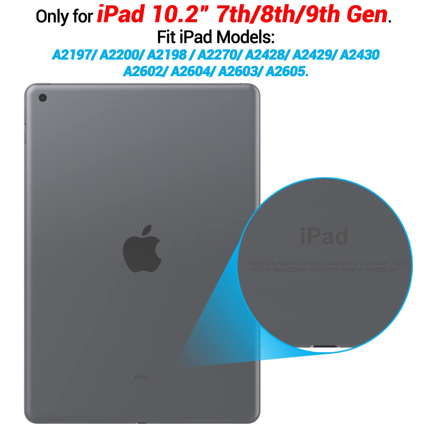 Asgens Case For New Ipad 7Th/8Th/9Th Generation 10.2 2019/2020/2021, Shockproof Resistant Flexible Soft Transparent Tpu Protecti